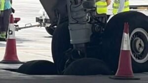 Incident Overview : Qatar Airways B787 Dreamliner Right main landing gear wheels sunk into drain - THE AVIATION NEWS